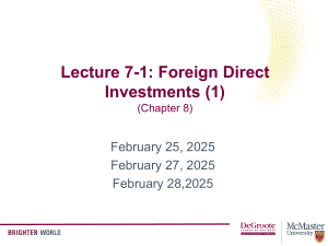 Foreign Direct Investment (FDI) Theories & Strategies