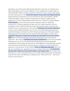 High-Paying Trade Jobs: Plumbing, Electrical, Carpentry, Landscaping