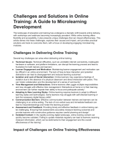 Online Training Challenges & Microlearning Solutions Guide