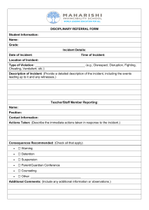 Disciplinary Referral Form for Schools