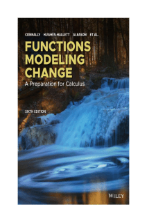 Functions Modeling Change: Calculus Prep - Summary