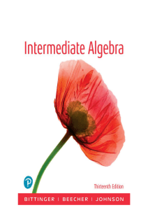 Intermediate Algebra Textbook Summary