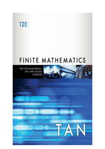 Finite Mathematics 12th Ed. Chapter Summary