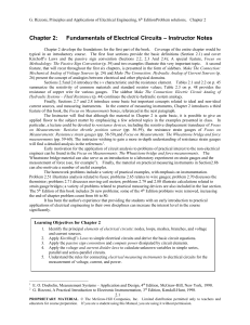 Electrical Circuits: Problem Solutions & Instructor Notes