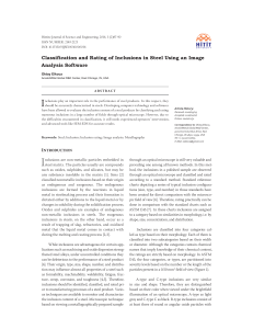 Steel Inclusion Classification Using Image Analysis