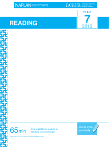 Year 7 Reading Test - ACARA 2015