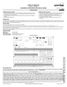 Leviton 8-Relay Module Installation Guide