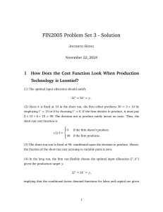 FIN2005 Problem Set 3 Solution: Microeconomics