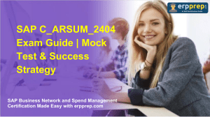 SAP C_ARSUM_2404 Exam Guide: Ariba Supplier Management