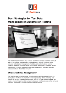 Test Data Management Strategies for Automation Testing