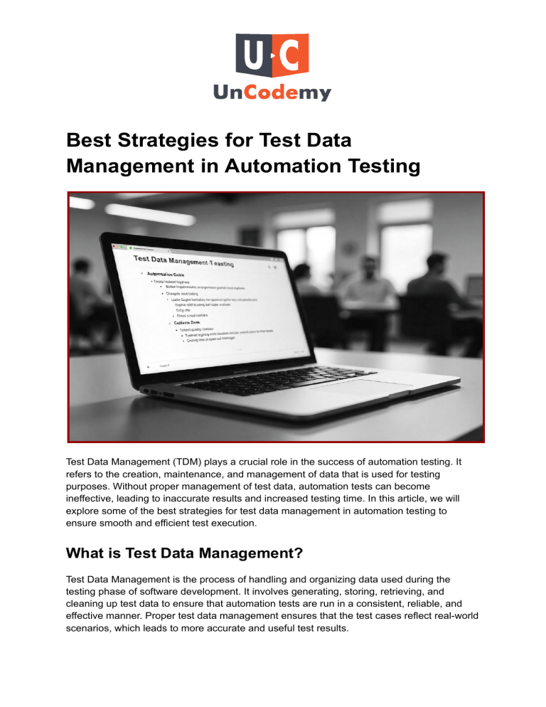Test Data Management Strategies for Automation Testing