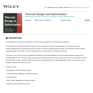 Thermal Design and Optimization Textbook