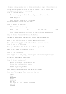 PostgreSQL: Passwordless Login Configuration Guide