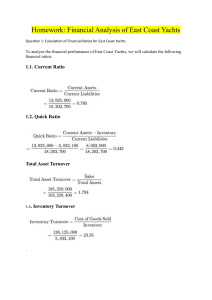 East Coast Yachts Financial Analysis Homework