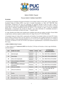 PUC Goiás Vestibular Social 2025/1: Edital de Candidatura