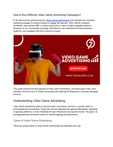 Video Game Advertising: Effective Campaign Guide