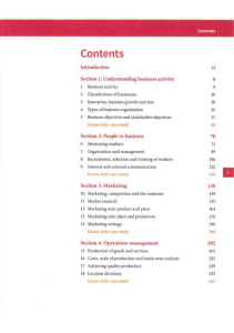 Business Textbook Contents: Business, Marketing, Operations