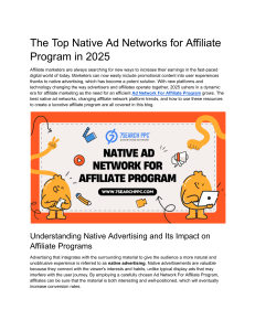 Native Ad Networks for Affiliate Programs in 2025