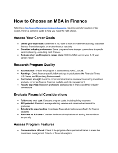 How to Choose an MBA in Finance: A Complete Guide