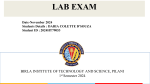 DFMA Sheet Metal Stamping Lab Exam