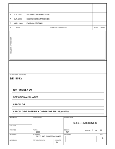 Cálculos de Batería y Cargador para Subestación 115/34.5 kV