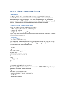 SQL Server Triggers: A Comprehensive Overview