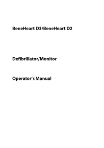 BeneHeart D3/D2 Defibrillator/Monitor Operator's Manual