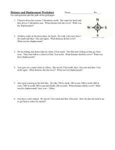 Distance and Displacement Worksheet - Physics Problems