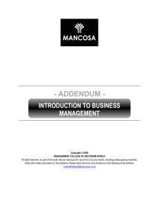 Introduction to Business Management - January 2025 Addendum