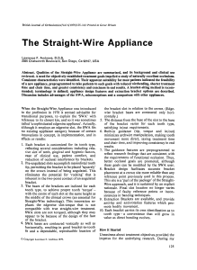 Straight-Wire Appliance: Orthodontic Innovation & Design