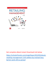 Retailing Management 11th Edition Summary