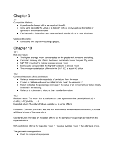 Finance Study Notes: Competitive Markets, Risk, and Options