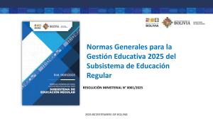 Reglamento Educativo de Bolivia 2025: Resolución Ministerial