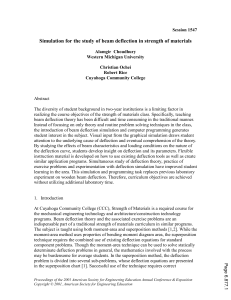 Beam Deflection Simulation in Strength of Materials Education