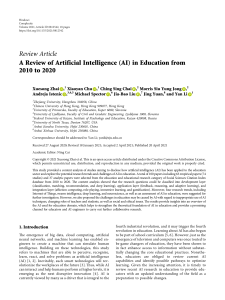 AI in Education: A Review (2010-2020)