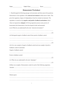 Homeostasis, Nerve Impulses & Synapses Worksheet