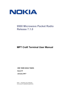 MPT Craft Terminal User Manual - 9500 Microwave Packet Radio