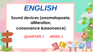 Sound Devices Worksheet: Onomatopoeia, Alliteration