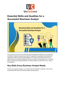 Essential Skills for a Successful Business Analyst