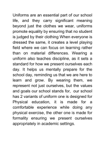 School Uniforms: Equality, Discipline, and School Values