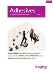 Evonik Adhesives Magazine: Innovations in Sealants & Adhesives