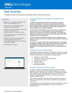 Proteção de Dados Dell Avamar: Otimizado para Nuvem e Virtual