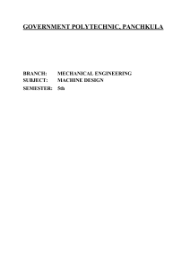 Machine Design Course Material - Mechanical Engineering