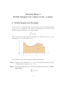 Double Integrals: Region on the xy-plane