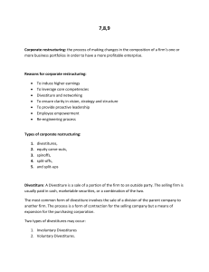 Corporate Restructuring: Divestitures & Sell-Offs