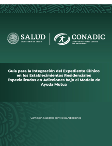 Guía Integración Expediente Clínico Tratamiento Adicciones