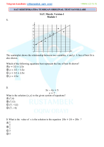 SAT Math Practice Test: March Version-1