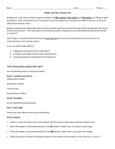 Osmosis Lab Design: Potato Cube Experiment