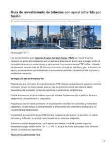 Guía de Recubrimiento FBE: Epoxi Adherido por Fusión Explicado