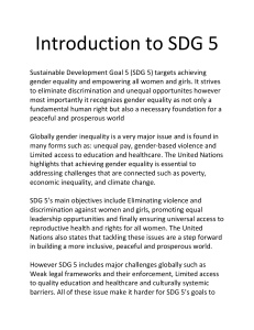 SDG 5: Gender Equality - Introduction & Challenges